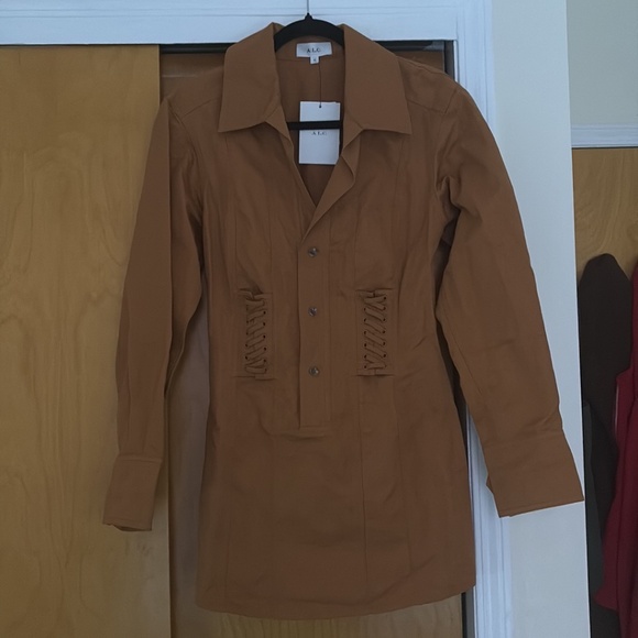 ALC Bronze Paisley Mini Dress Size 8 (NWT!) - Picture 2 of 5